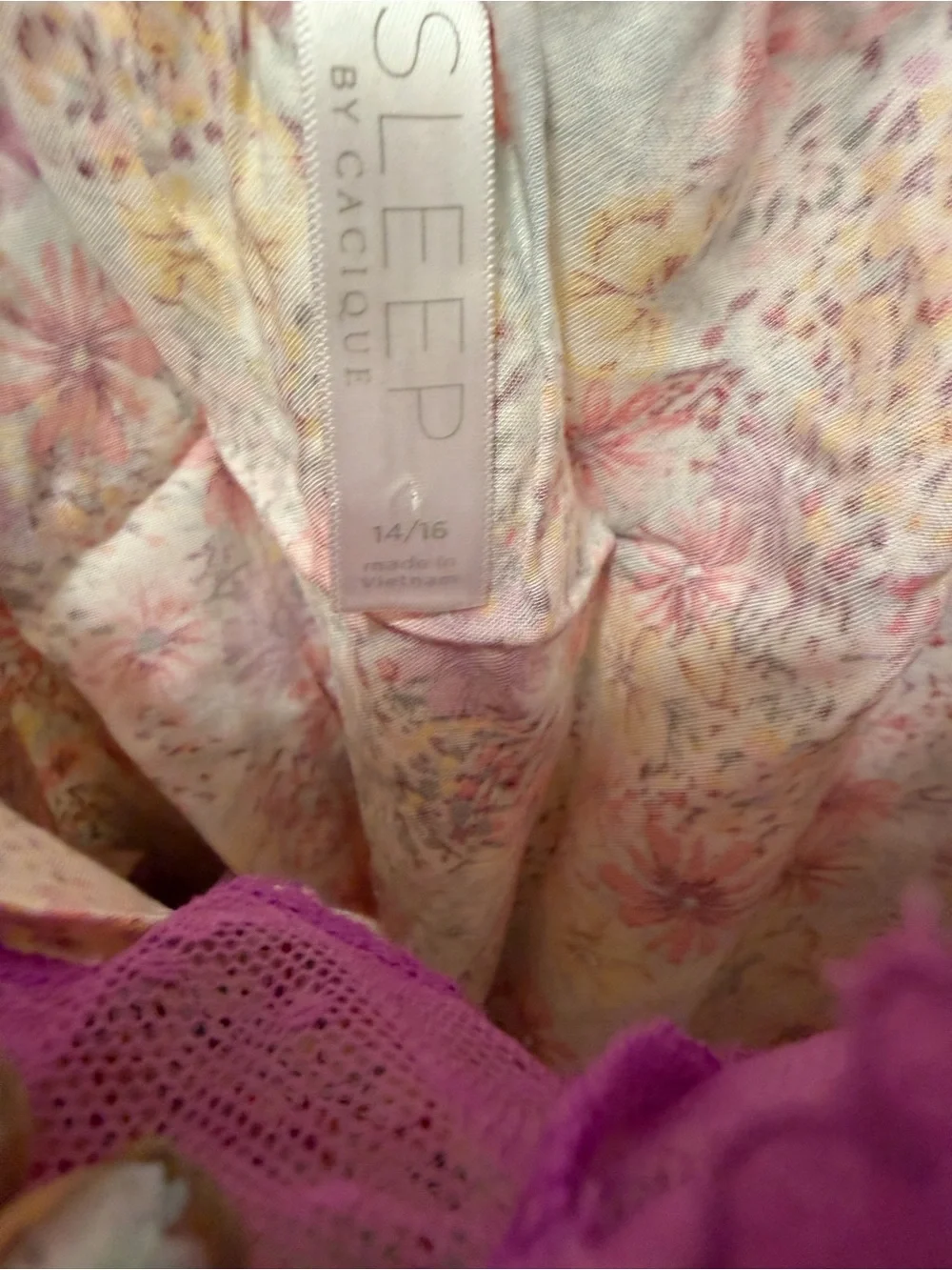 Cacique Floral Lace-Trim Satin Cami & Short Pajama Set - Floral